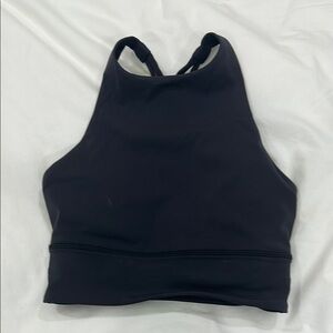 lululemon black, high neck, sports bra